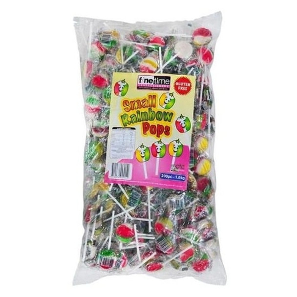 Small Rainbow Lolli Pops 200 x 8g