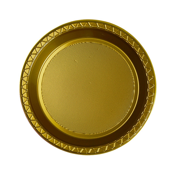 Plate Round 172mm Gold Pkt 25