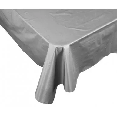 Tablecloth Silver Rectangle Plastic