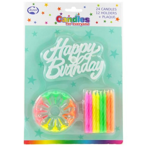 Candle Neon And Happy Birthday Plaque