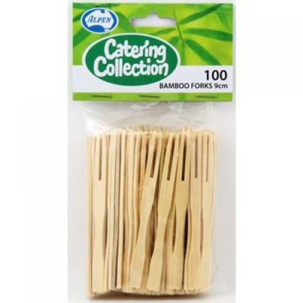 Bamboo Cocktail Forks 100Pkt