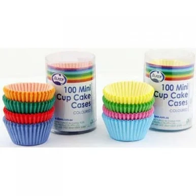 Cupcake Case Mini Coloured 100 Pk