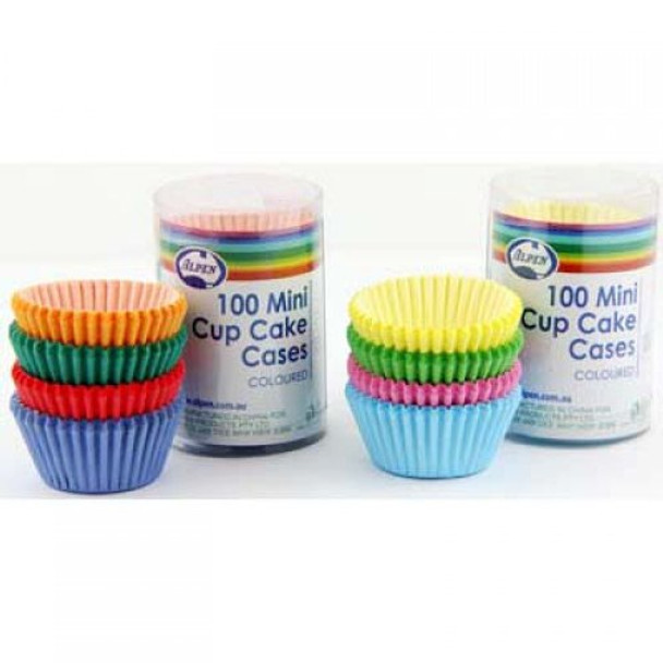 Cupcake Case Mini Coloured 100 Pk