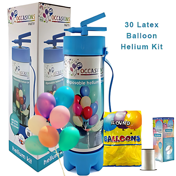 Occasions Disposable Helium Gas Tank + 30 Balloons