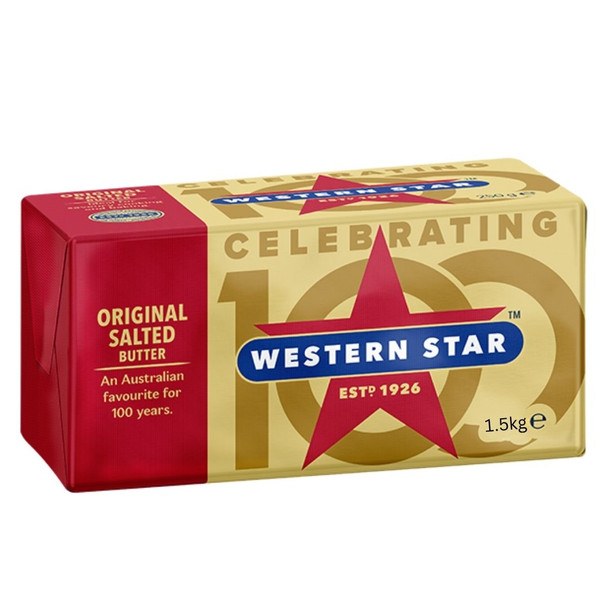 Western Star Catering Butter 8 x 1.5kg Western Star foodservice butter