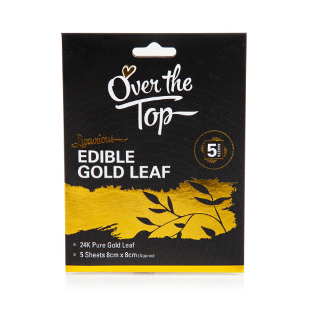 Over The Top Pure 24K Edible Gold Leaf 5 Sheets