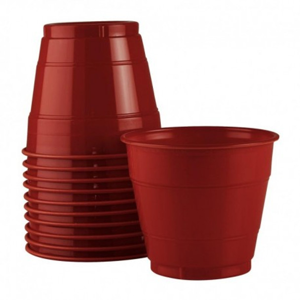 Cups Red Plastic 285ml 25 Pack