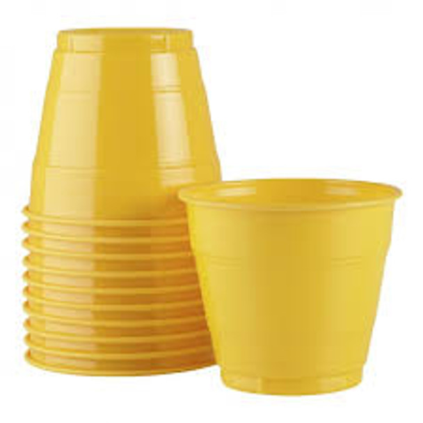 Cups Yellow Plastic 285ml 25 Pack