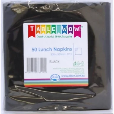 Serviettes Black Lunch 2Ply 100 - Alpen