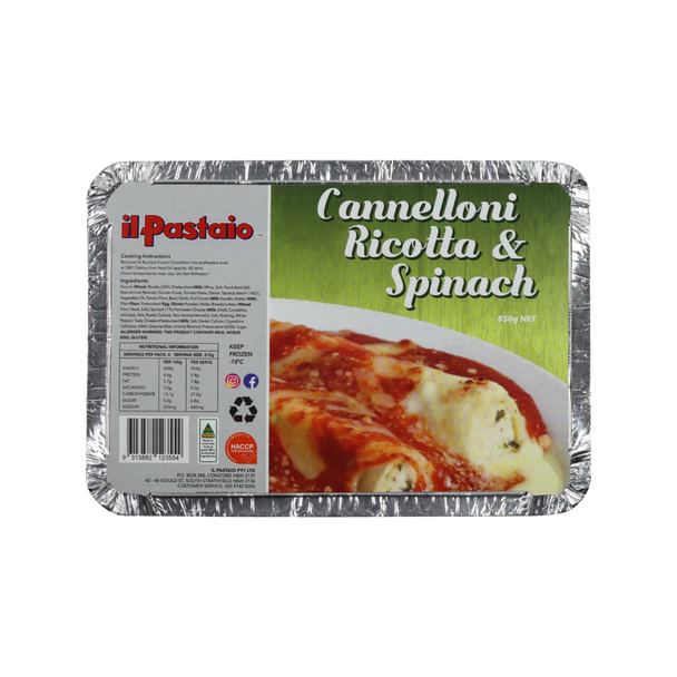 Il Pastaio Cannelloni Ricotta & Spinach 850g
