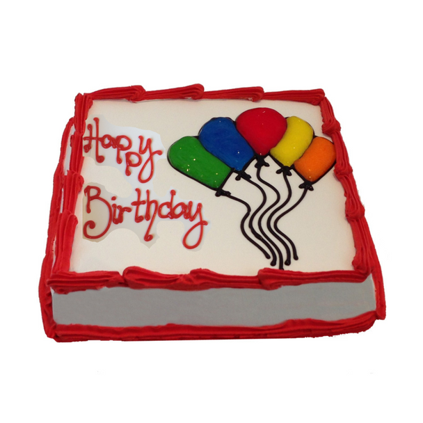 Happy Birthday Ice Cream Cake 8 Inch Square - Marble Crunch Flavour