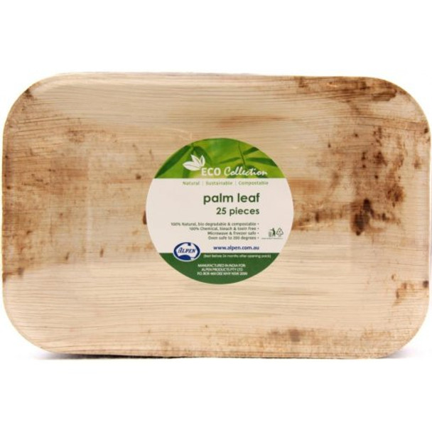 Rectangle Palm Leaf Plate 10 x 7" 25Pk