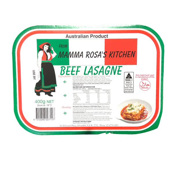 Mama Rosa Beef Lasagne 400g frozen beef lasagne