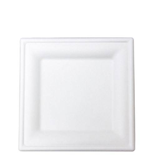 envirochoice Square 8" Natural Fibre Dinner Plates 25 Pack