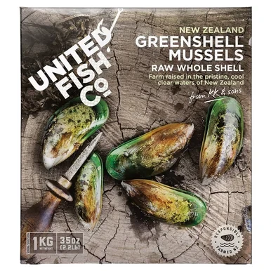 New Zealand Greenshell Whole Mussels 1kg