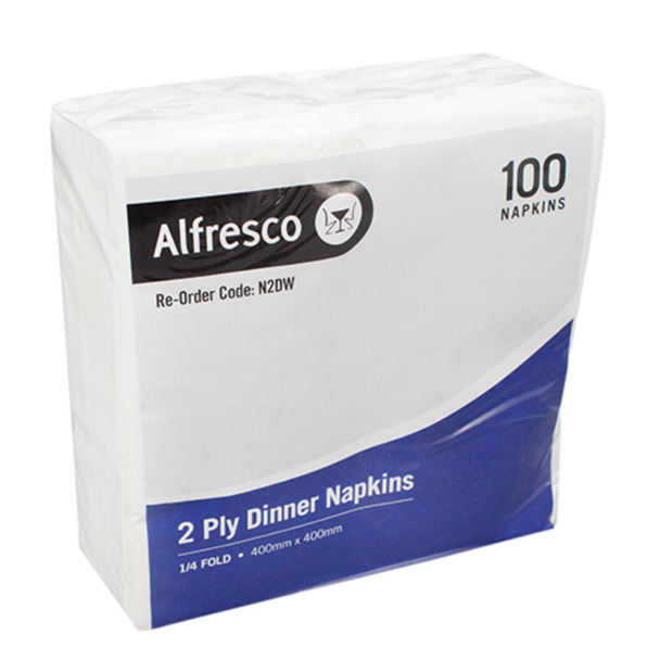 Alfresco 2ply Dinner Napkins 100 Pack