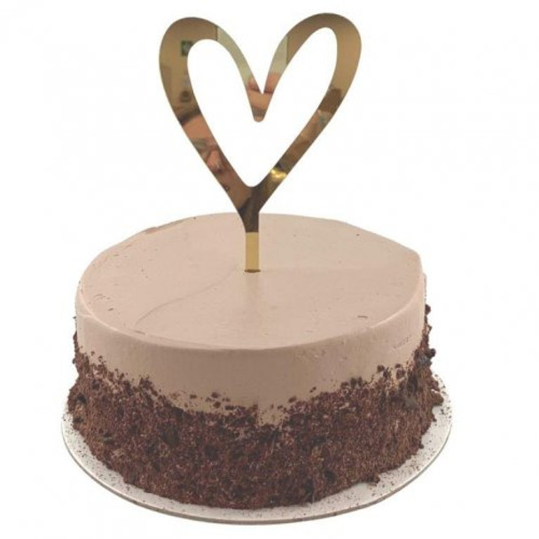 Cake Topper Acrylic Gold Heart