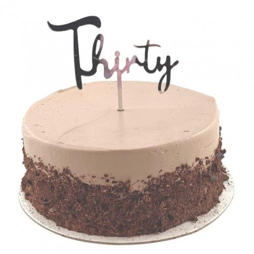 Cake Topper Acrylic Silver Thirty