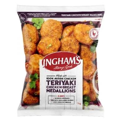 Inghams Teriyaki Chicken Breast Medallions 1kg