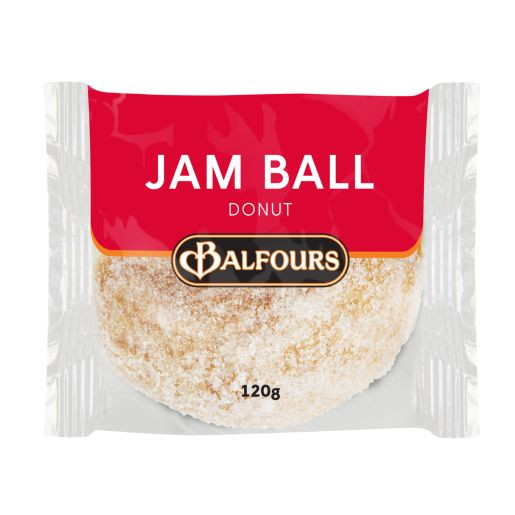Balfours Jam Ball Donut Individually Wrapped 120g Padstow Food