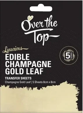Edible Champagne  Gold Leaf 5 Sheets