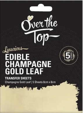 Edible Champagne  Gold Leaf 5 Sheets