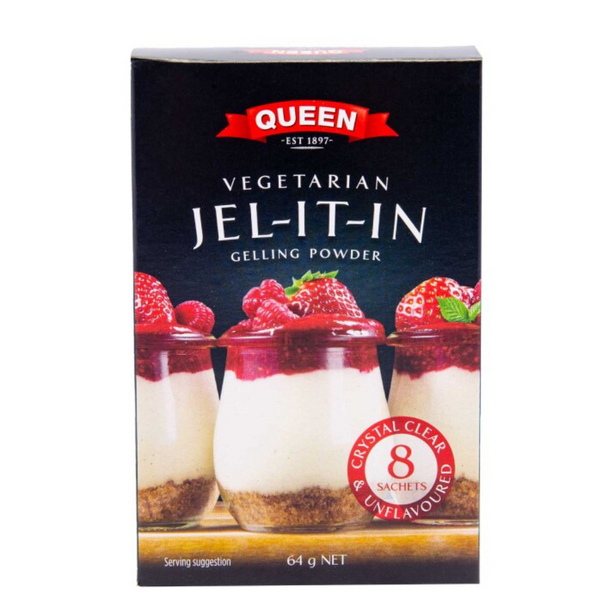 Queen Jel-it-in Vegetarian Gelatine Powder 8 Pack