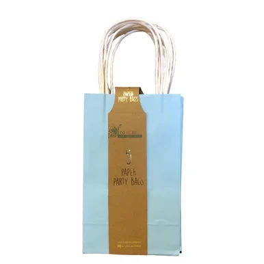 Party Bag Paper Pastel Blue 5 Pack