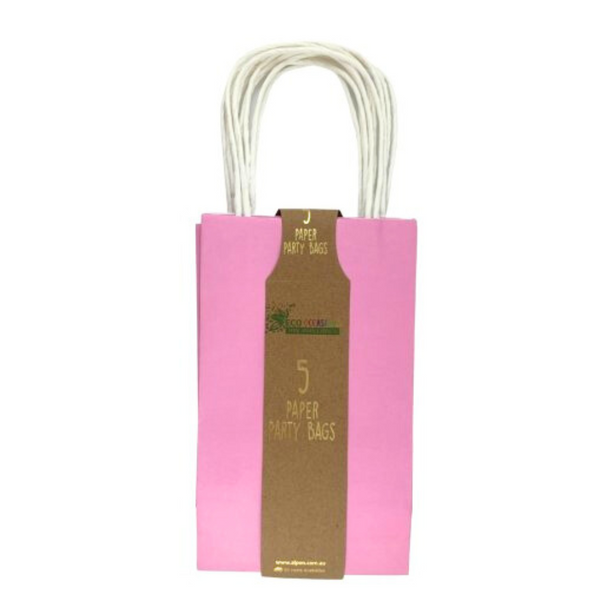Party Bag Paper Pink 5 Pack