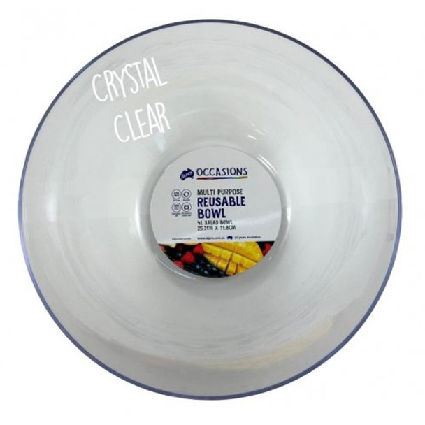 Clear Re-Usable Plastic Bowl 4 Litre