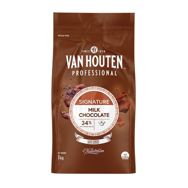 Van Houten Milk Chocolate Callets 34.3% 1kg Bag