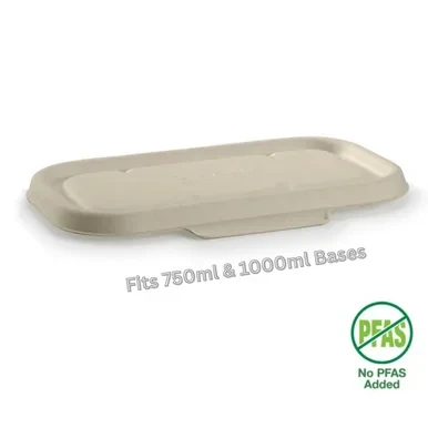 Natural Fibre Takeaway Lids Fit 750 & 1000ml 125 Pack