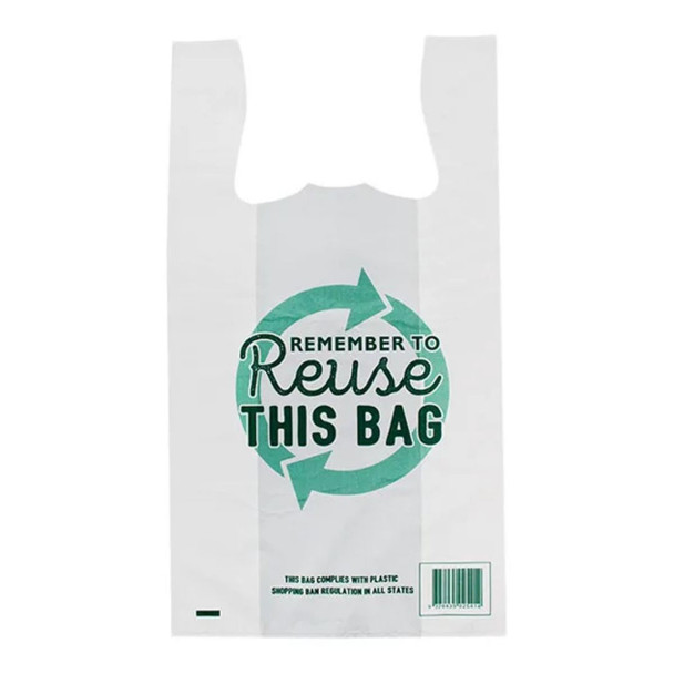 Large White Re-Useable Singlet Carry Bags 50 Pack