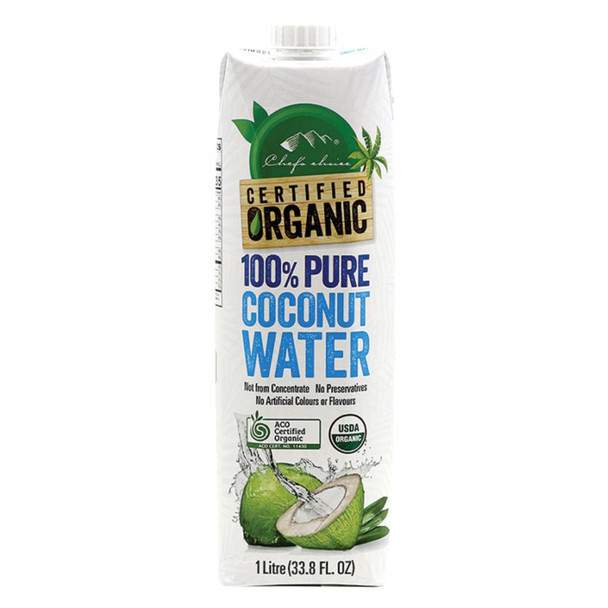 Chefs Choice Certified Organic 100% Pure Coconut Water 1 Litre