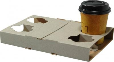 Cardboard Cup Carrier Tray (4 Cups) 100 Per Ctn Padstow Food