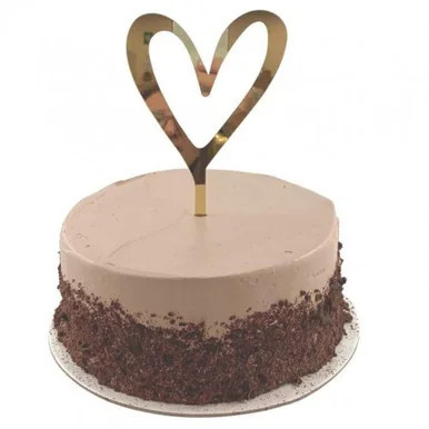 Cake Topper Acrylic Gold Heart - Padstow Food Service Distributors