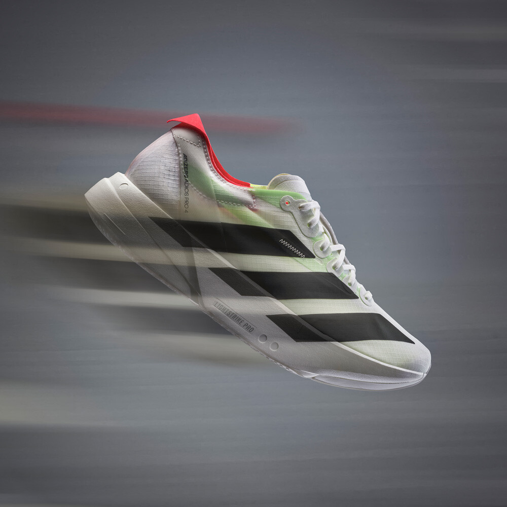 adidas Adizero Adios Pro 4 Men's Running Shoes | White/Core Black/Silver Metallic — photo 10