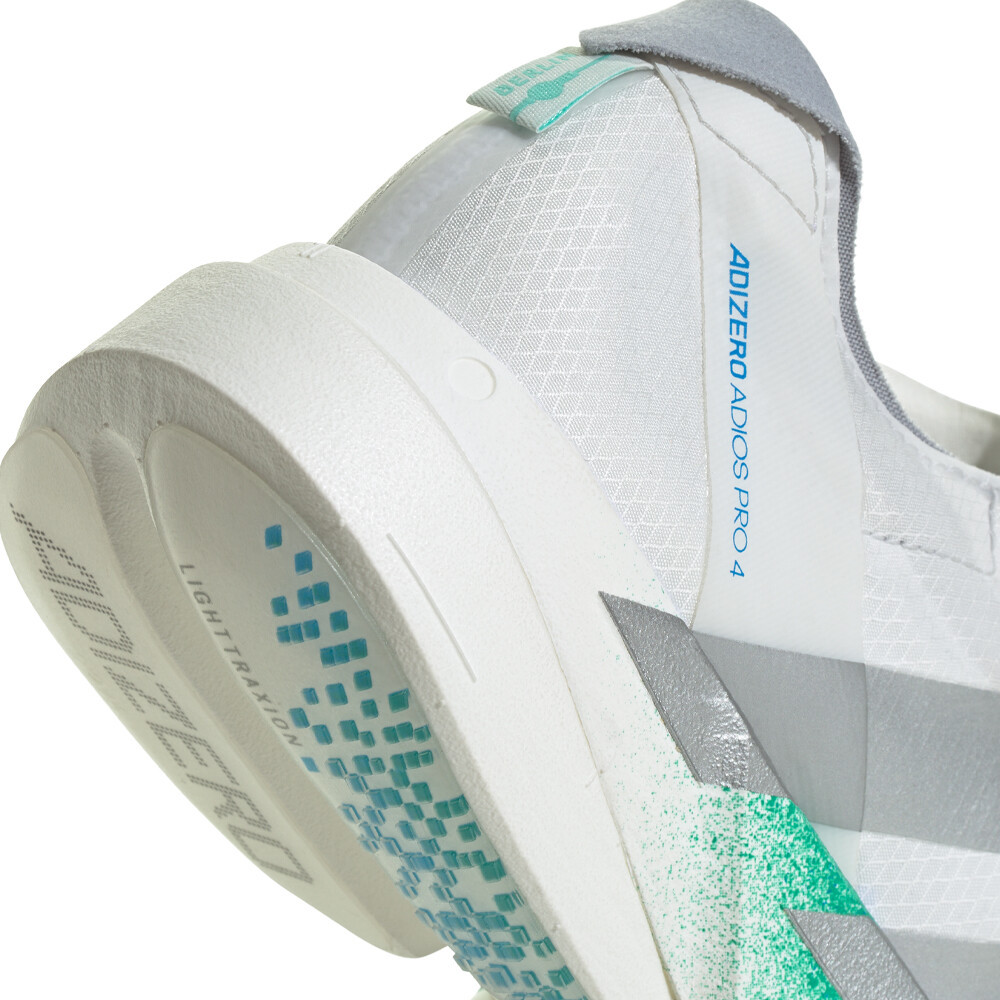 adidas Adizero Adios Pro 4 Women's Running Shoes | Crystal White/Matte Silver/Glory Green — photo 8
