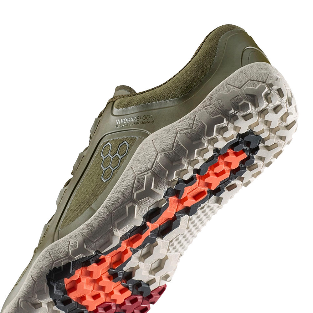 VivoBarefoot Primus Trail III All Weather FG Men's Trail Running Shoes | Dark Olive/White — photo 9