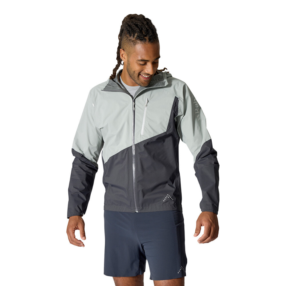 Rab Downpour Trail Light Waterproof Men's Jacket | Light Zinc/Anthracite — photo 2