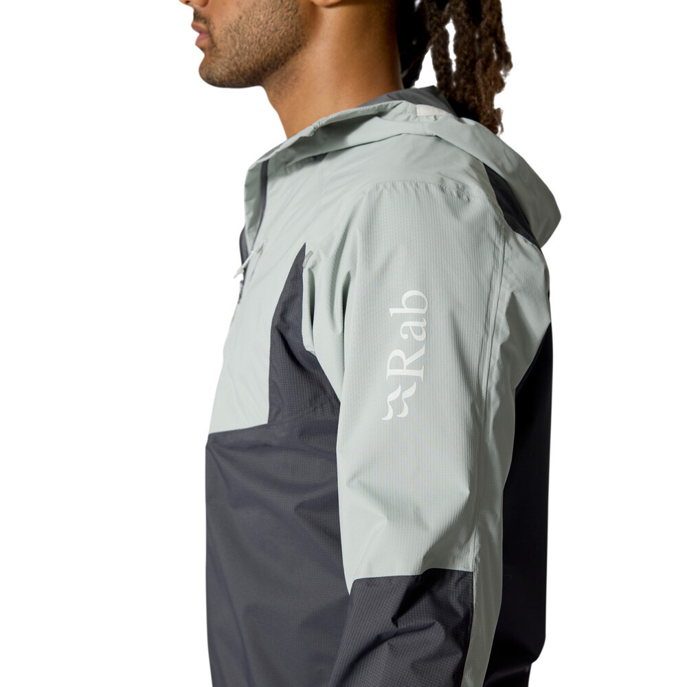 Rab Downpour Trail Light Waterproof Men's Jacket | Light Zinc/Anthracite — photo 9