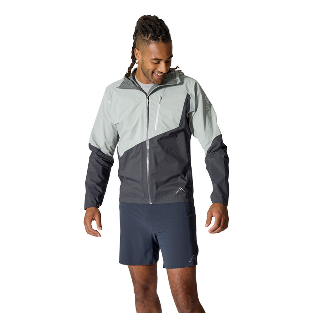 Rab Downpour Trail Light Waterproof Men's Jacket | Light Zinc/Anthracite — photo 4