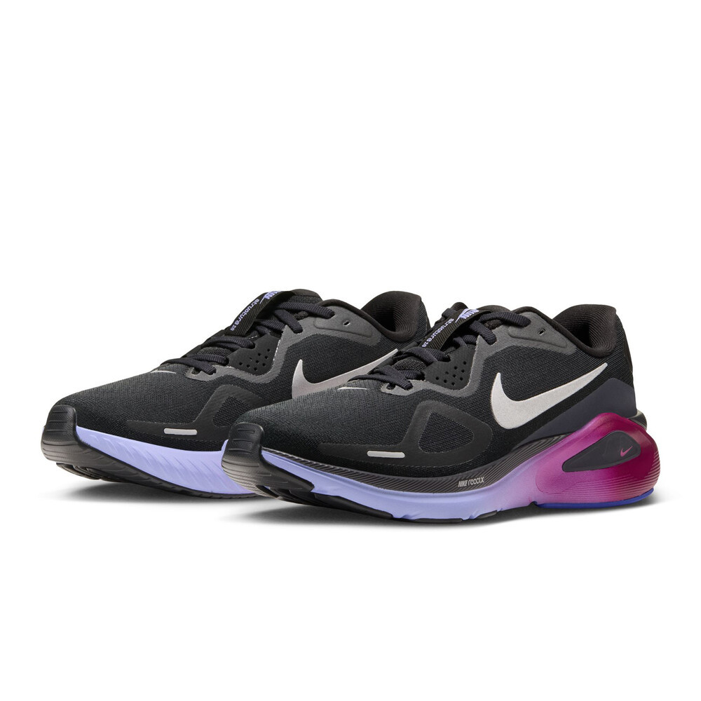 Nike Structure 26 Women's Running Shoes | Black Gridiron Purple Pulse Metallic Silver' — photo 2