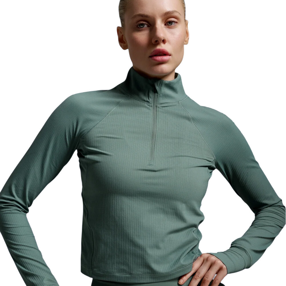2XU Aero Waffle Women's Half Zip Top | Olive Leaf/Olive Leaf Reflective — photo 5