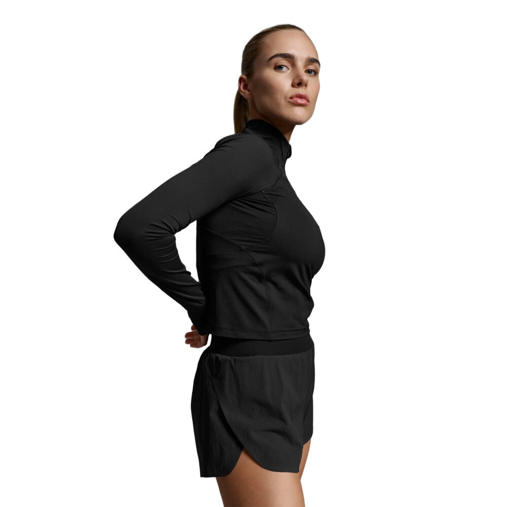 2XU Aero Waffle Women's Half Zip Top | Black/Silver Reflective — photo 6