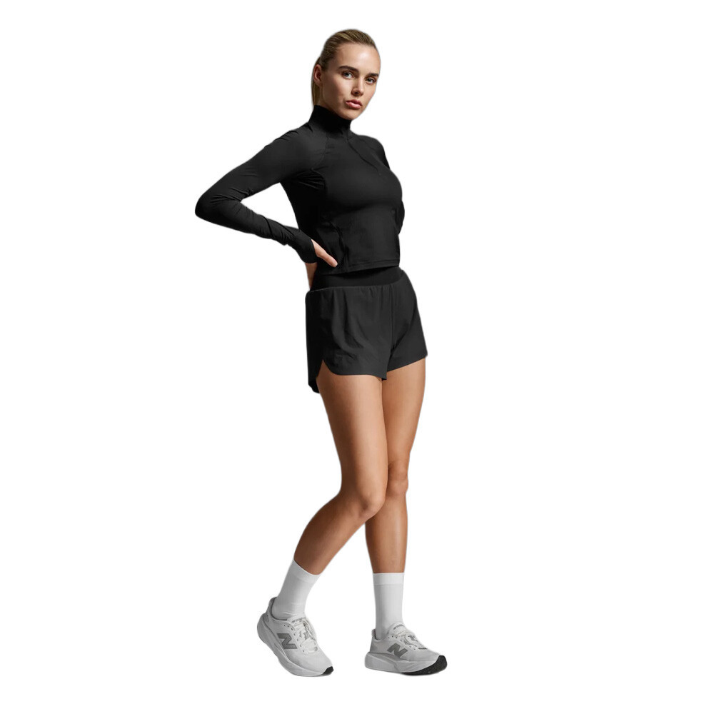 2XU Aero Waffle Women's Half Zip Top | Black/Silver Reflective — photo 4