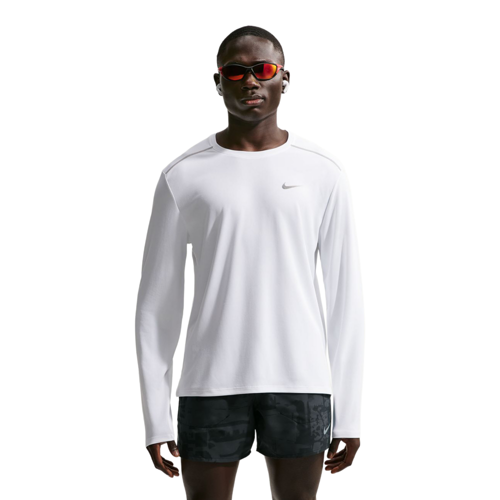 Nike Dri-FIT Miler Men's Running Top | White/Reflective Silver — photo 2