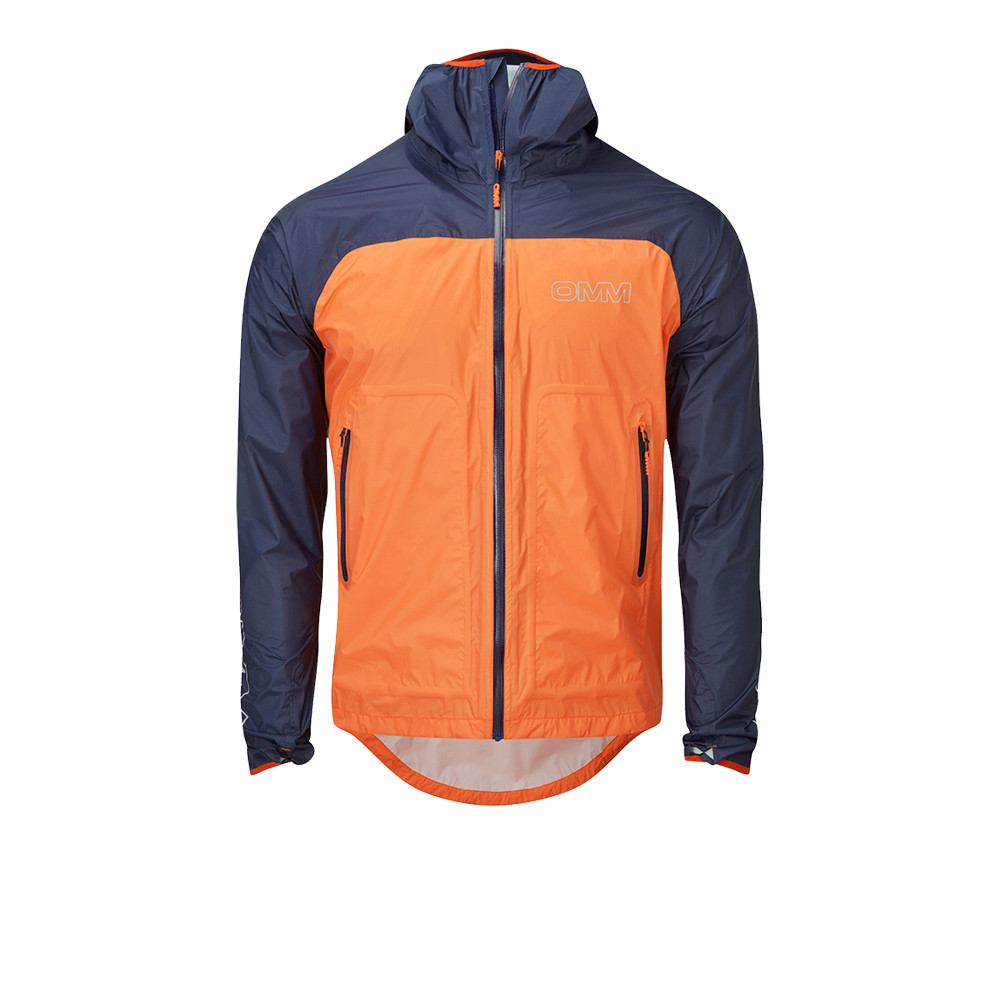 OMM Halo Plus Waterproof Men's Running Jacket | Orange/Navy