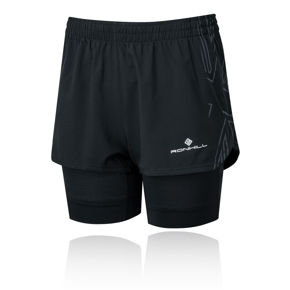 RonHill Tech Marathon Twin Women's Shorts | All Black