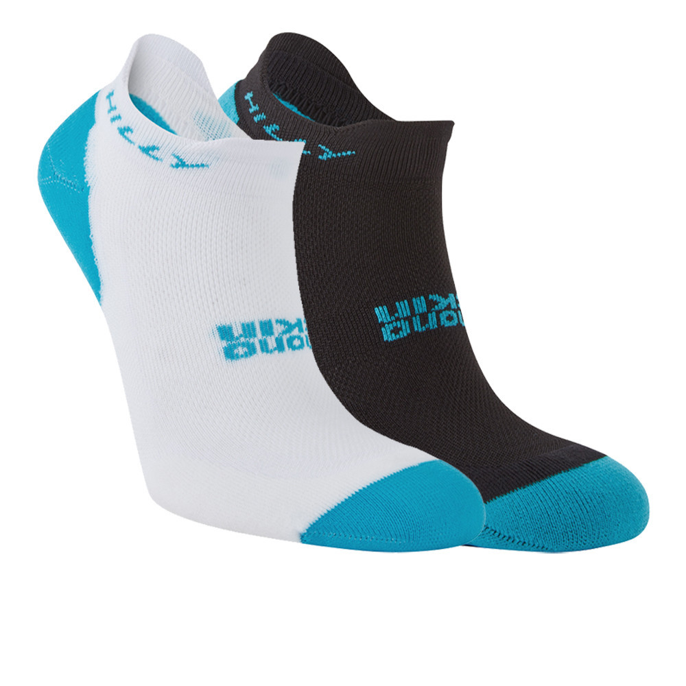 Hilly Active Socklet Twin Pack Women's Socks (Minimum Cushioning) | White/Black/Peacock